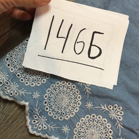 Maison Jules Light Denim flower Dress Size Medium - Picture 9 of 9